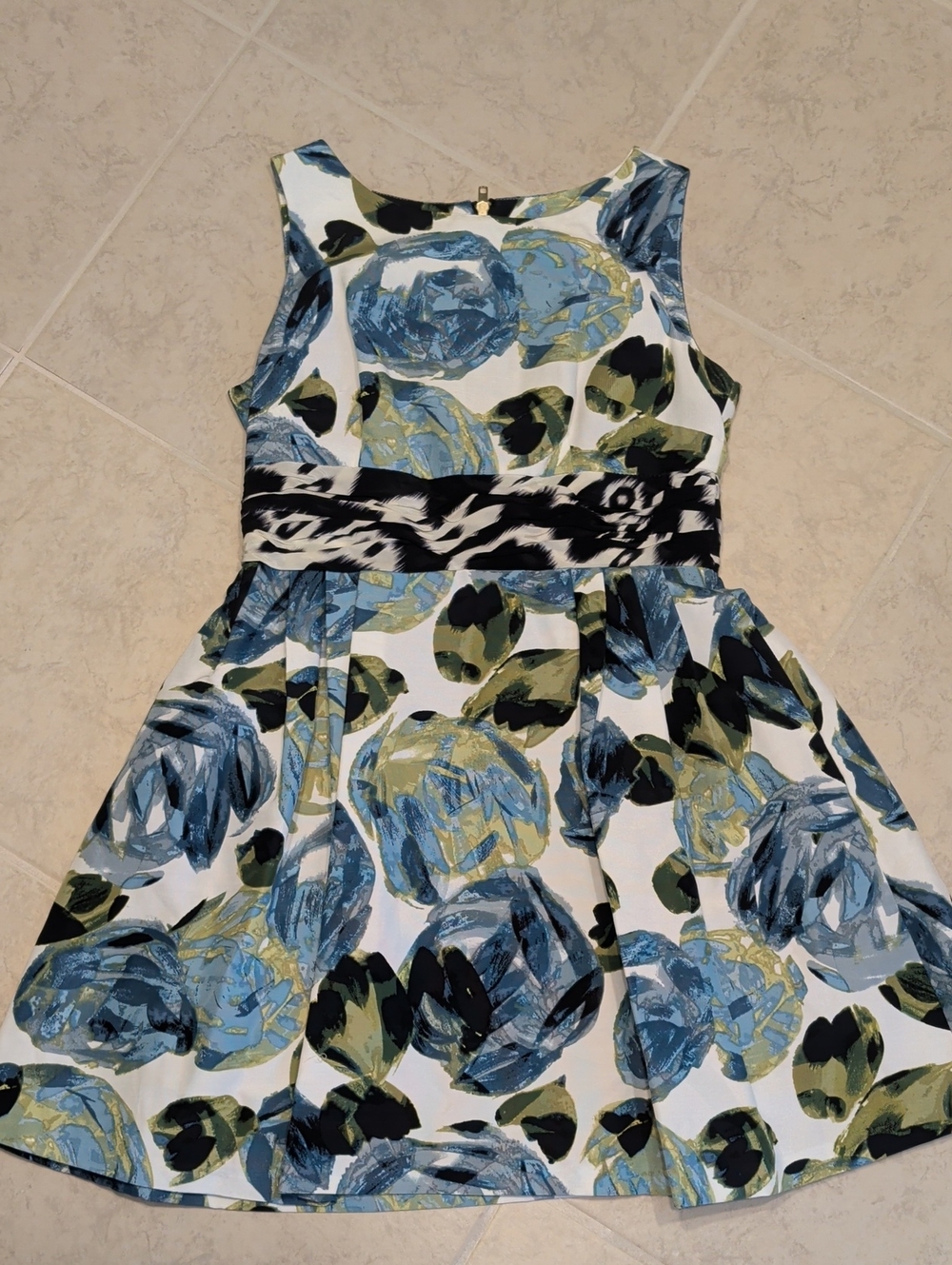 Taylor Petite Floral Cotton Silk Dress